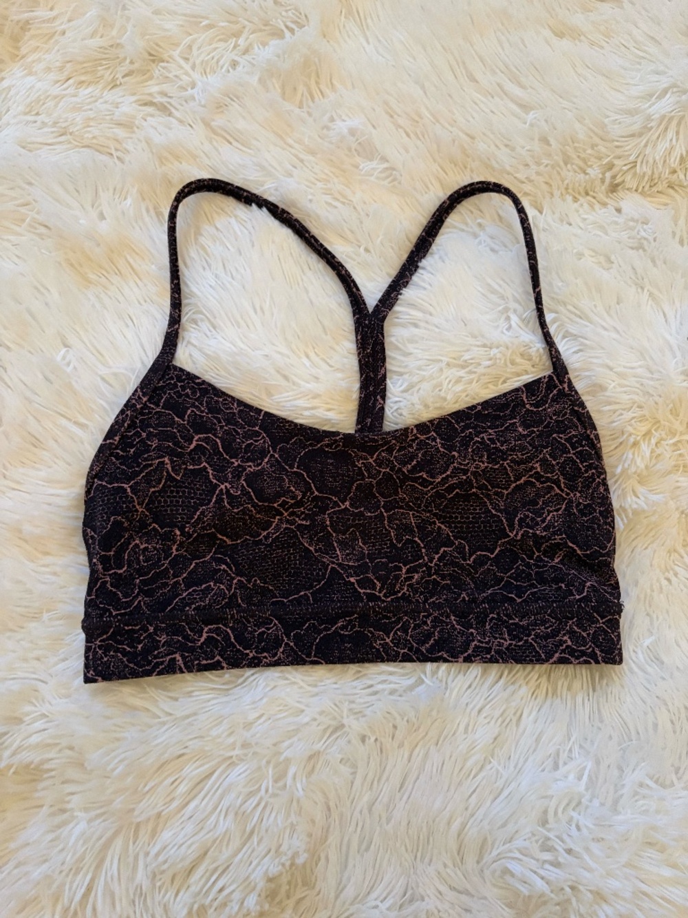 Lulu Flow Y Bra Nulu Light Support A–C Cups in Snakeskin Size 4